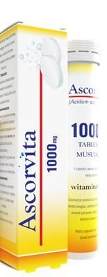 ASCORVITA witamina C 1000 mg, 20 tabletek musujących