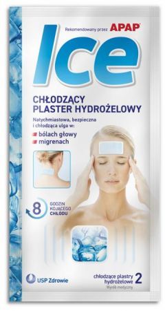 CHŁODZĄCY PLASTER HYDROŻELOWY APAP ICE, 2 sztuki.
