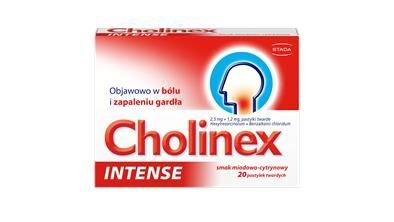 CHOLINEX INTENSE, smak miodowo-cytrynowy, 20 pastylek do ssania d.w. 08/22