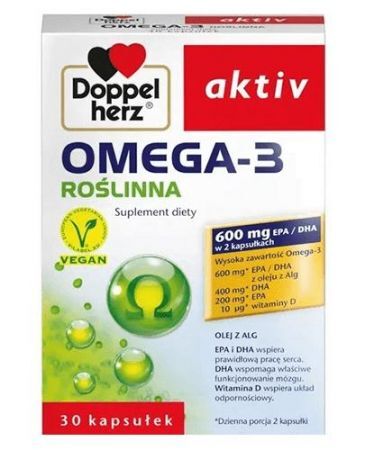 DOPPELHERZ AKTIV OMEGA-3 ROŚLINNA, 30 kapsułek