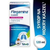 FLEGAMINA CLASSIC 4 mg/5 ml syrop o smaku malinowym, 120 ml