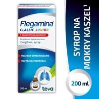 FLEGAMINA CLASSIC JUNIOR 2 mg/5 ml syrop o smaku truskawkowym, 200 ml