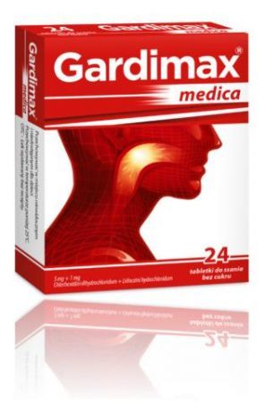 GARDIMAX MEDICA bez cukru, 24 tabletki do ssania