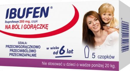 IBUFEN 200 mg, 5 czopków