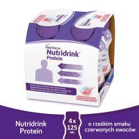 NUTRIDRINK PROTEIN o rześkim smaku czerwonych owoców, 4x125 ml