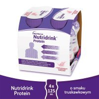 NUTRIDRINK PROTEIN o smaku truskawkowym, 4x125 ml