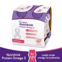 NUTRIDRINK PROTEIN OMEGA 3 o smaku mango-brzoskwinia, 4x125 ml