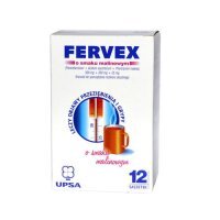 FERVEX o smaku malinowym, 12 saszetek