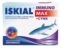 ISKIAL MAX IMMUNO+CYNK podwójna porcja oleju z wątroby rekina, 120 kapsułek