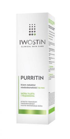IWOSTIN PURRITIN krem reduktor niedoskonałości na noc, 40 ml