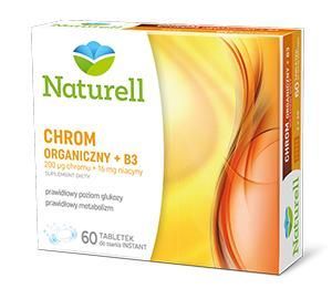 NATURELL CHROM ORGANICZNY + B3, 60 tabletek