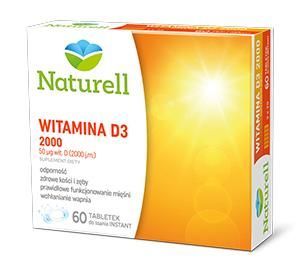 NATURELL WITAMINA D3 2000 j. m., 60 tabletek do ssania instant