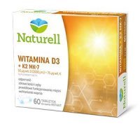 NATURELL WITAMINA D3 + K2 MK-7, 60 tabletek do ssania instant