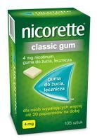 NICORETTE CLASSIC GUM 4 mg, 105 sztuk