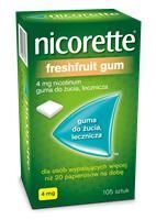 NICORETTE FRESHFRUIT GUM 4 mg, 105 sztuk
