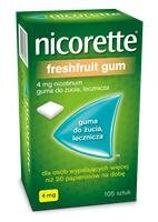NICORETTE FRESHFRUIT GUM 4 mg, 105 sztuk