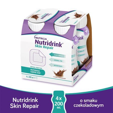 NUTRIDRINK SKIN REPAIR o smaku czekoladowym, 4x200 ml