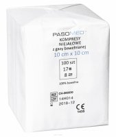 PASOMED KOMPRESY NIEJAŁOWE Z GAZY BAWEŁNIANEJ 10x10 cm, 100 sztuk