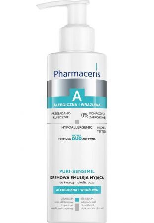 PHARMACERIS A PURI-SENSIMIL kremowa emulsja myjąca do twarzy i oczu, 190 ml