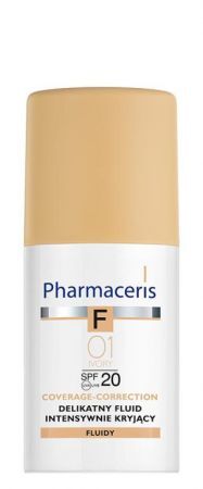 PHARMACERIS F fluid intensywnie kryjący COVERAGE-CORRECTION SPF 20, kolor IVORY 01, 30 ml