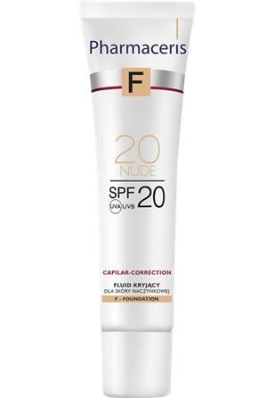 PHARMACERIS F fluid kryjący dla skóry naczynkowej CAPILAR-CORRECTION SPF 20, kolor NUDE 20, 30 ml