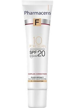 PHARMACERIS F fluid kryjący dla skóry naczynkowej CAPILAR-CORRECTION SPF 20, kolor PORCELAIN 10, 30 ml
