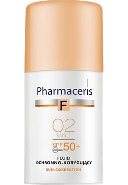 PHARMACERIS F fluid ochronno-korygujący SUN-CORRECTION SPF 50+, kolor SAND 02, 30 ml