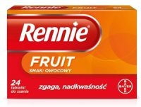 RENNIE FRUIT o smaku pomarańczowym, 24 tabletki do ssania