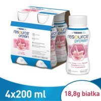 RESOURCE PROTEIN o smaku truskawkowym, 4x200 ml