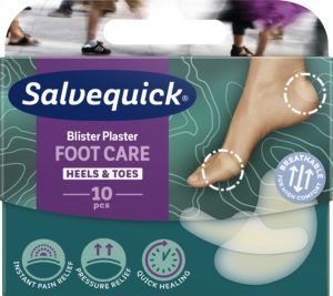 SALVEQUICK PLASTRY FOOT CARE PĘCHERZE I OTARCIA MIX, 10 sztuk