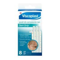 VISCOPLAST STERI-STRIP PASKI DO ZAMYKANIA RAN białe, 8 sztuk