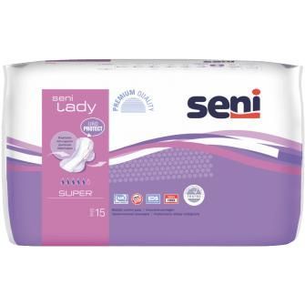 Wkładki na nietrzymanie moczu dla kobiet SENI LADY SUPER 18x37 cm, 15 sztuk